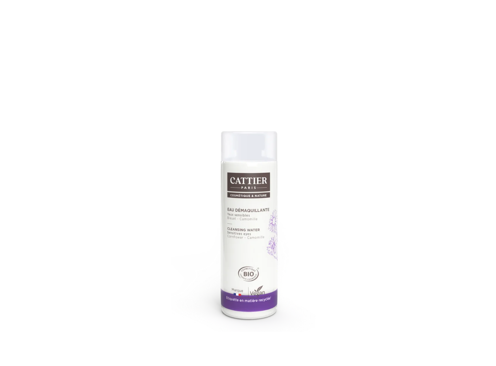 Visuel flacon eau demaquillante yeux sensibles Cattier