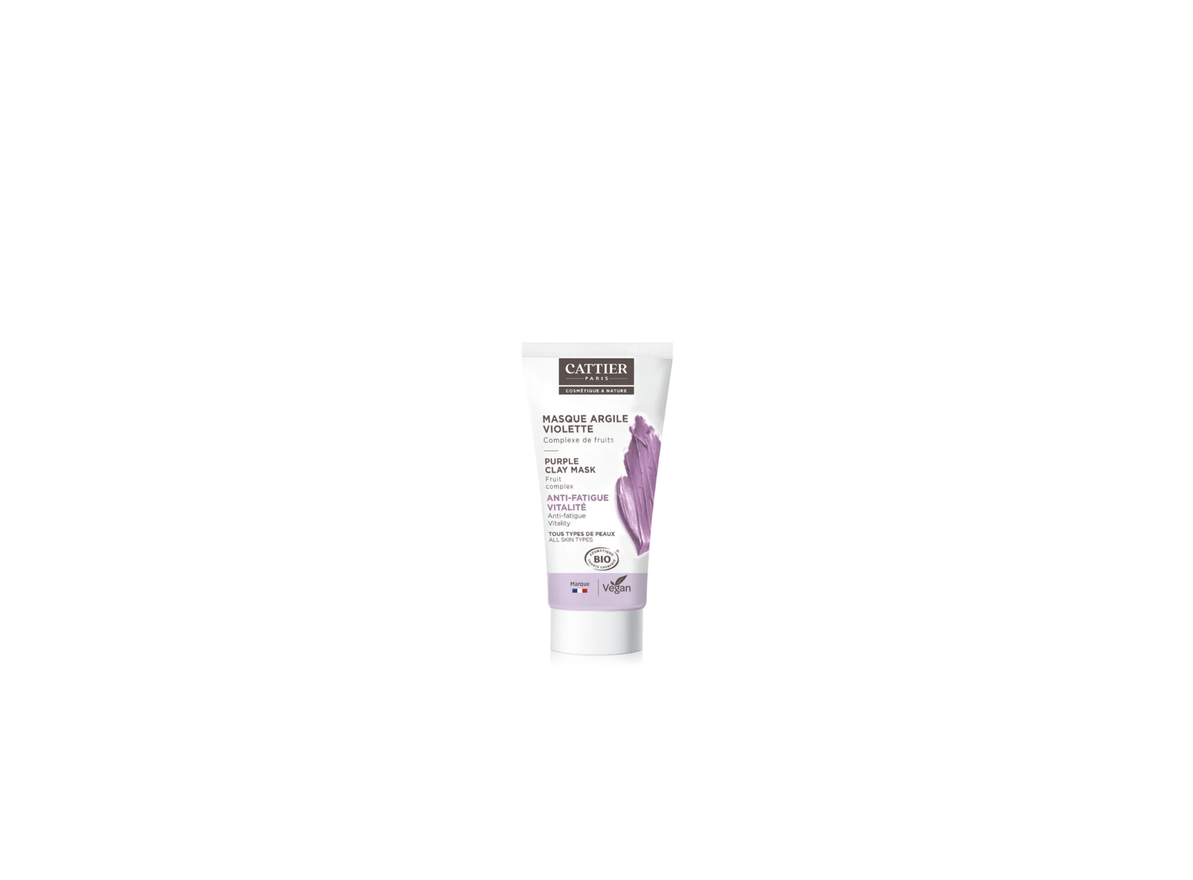 Visuel tube mini masque argile violette Cattier