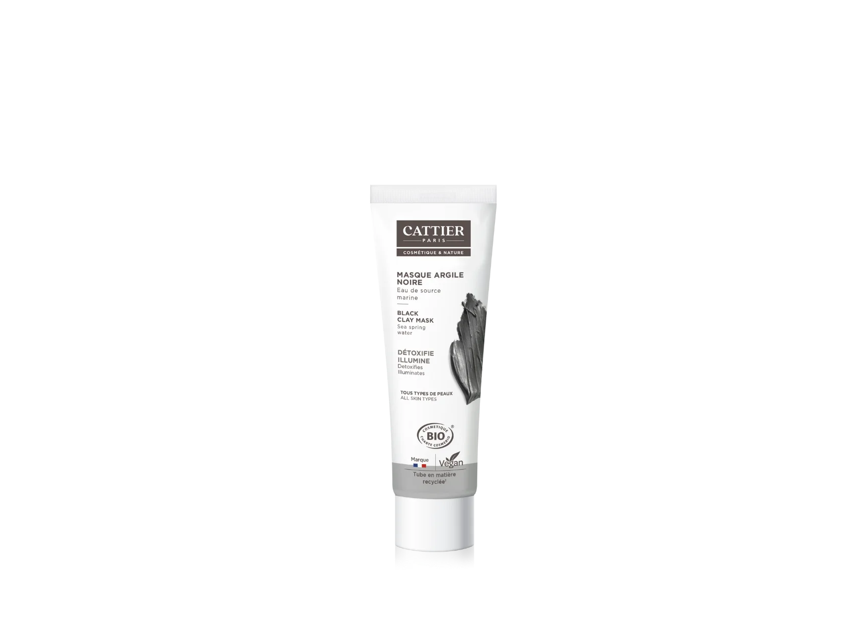 Visuel tube masque argile noire Cattier