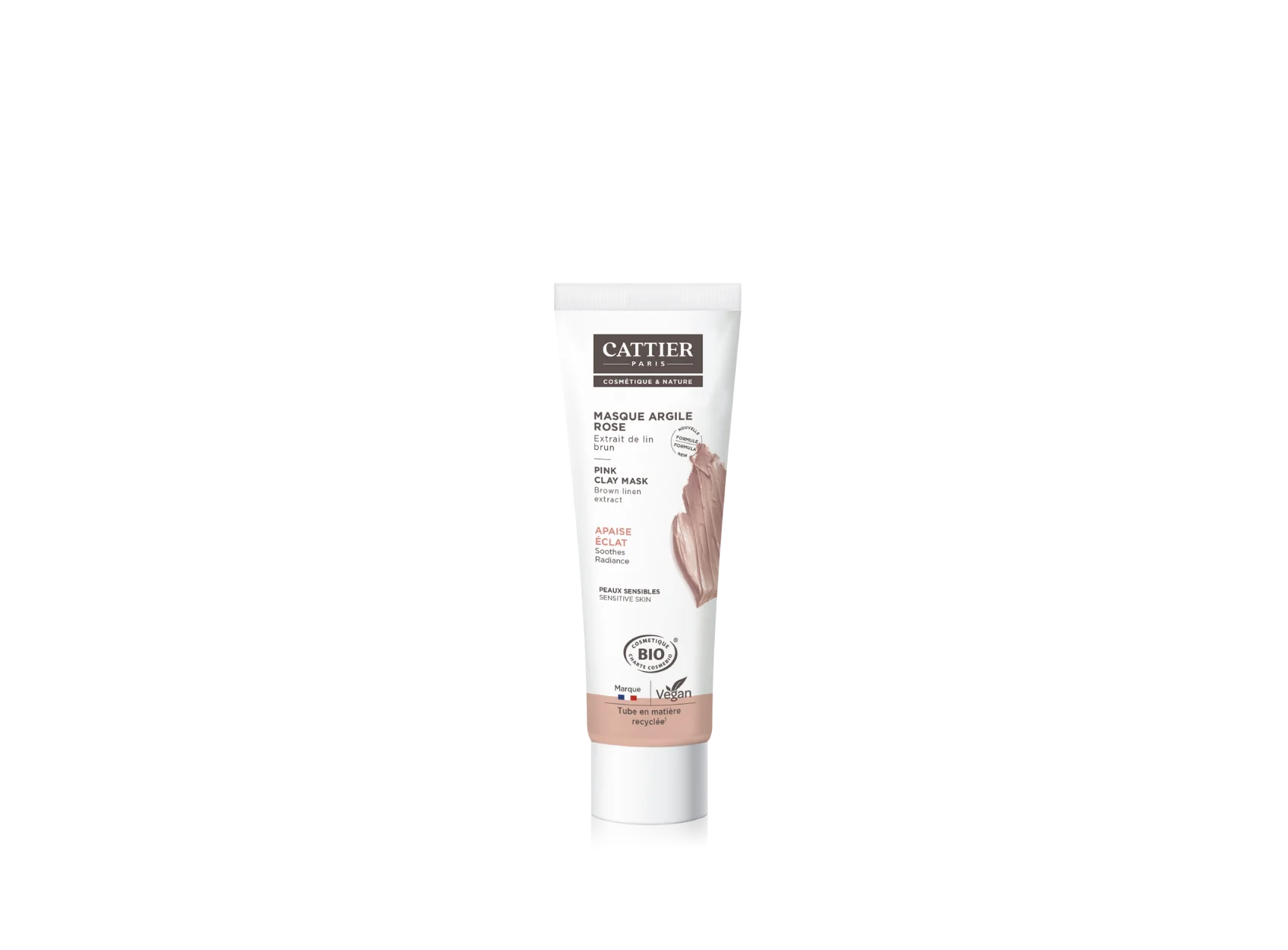 Visuel tube masque argile rose Cattier