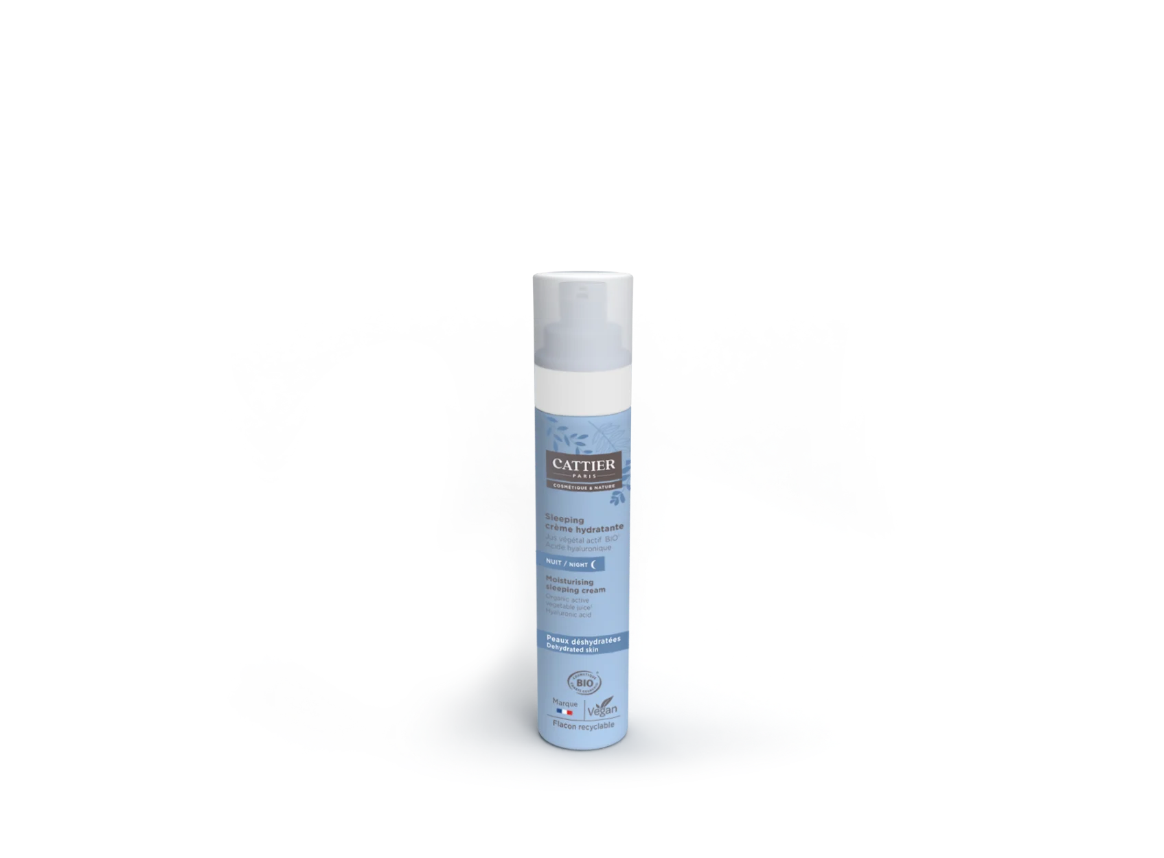 Visuel flacon sleeping creme hydratante visage peaux deshydratees Cattier