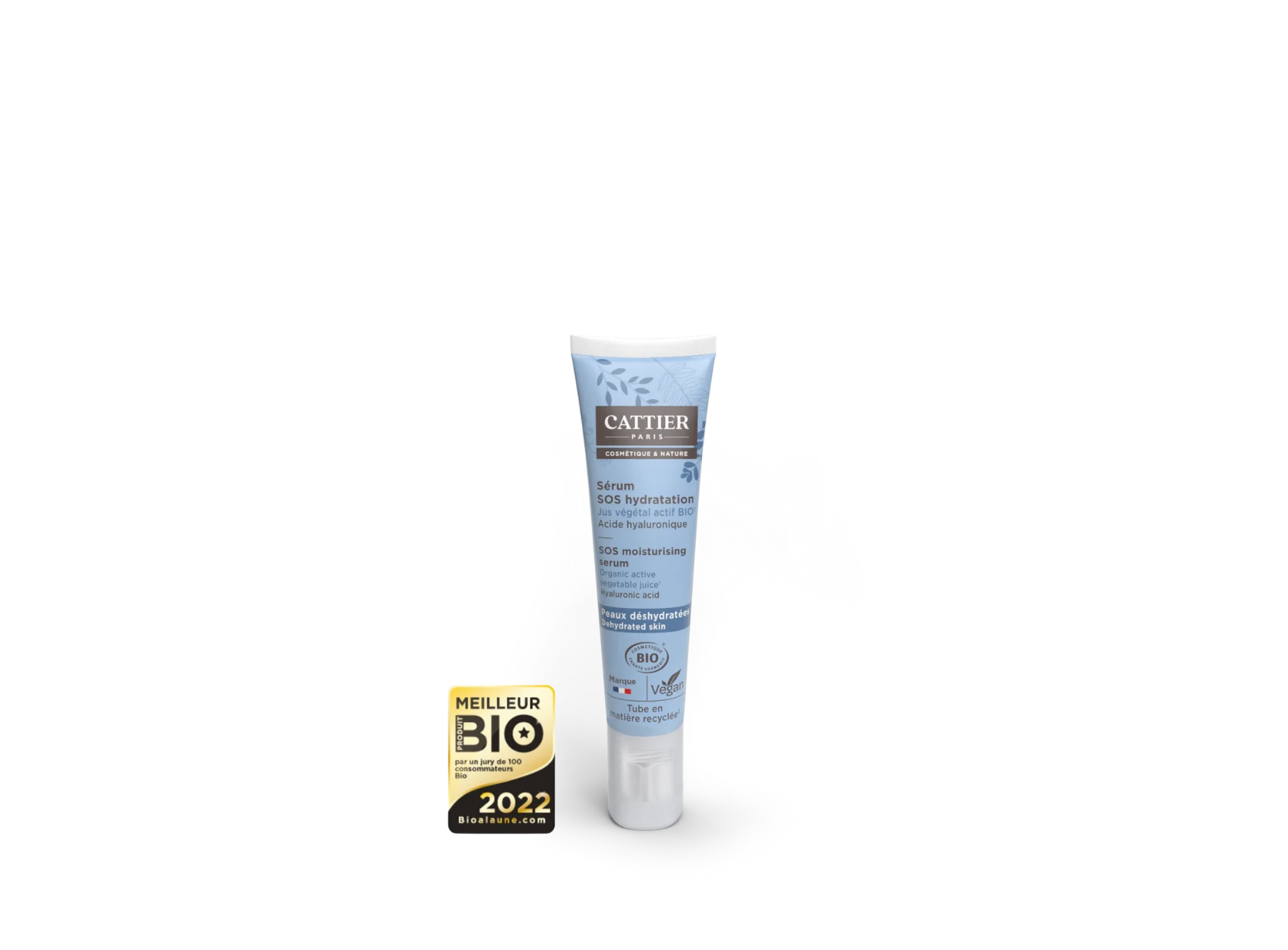 Visuel tube serum SOS hydratation visage peaux deshydratees Cattier