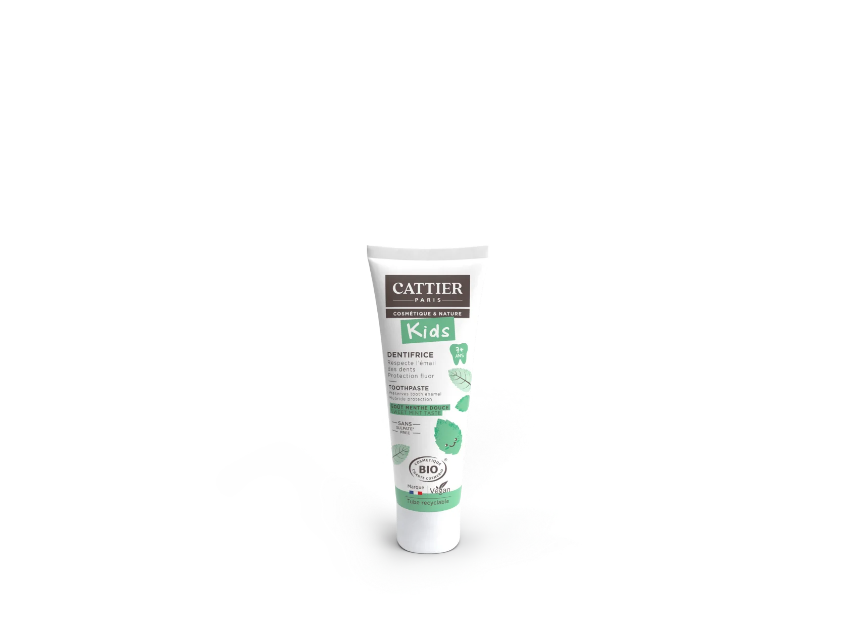 Visuel tube dentifrice kids gout menthe douce sans sulfate Cattier