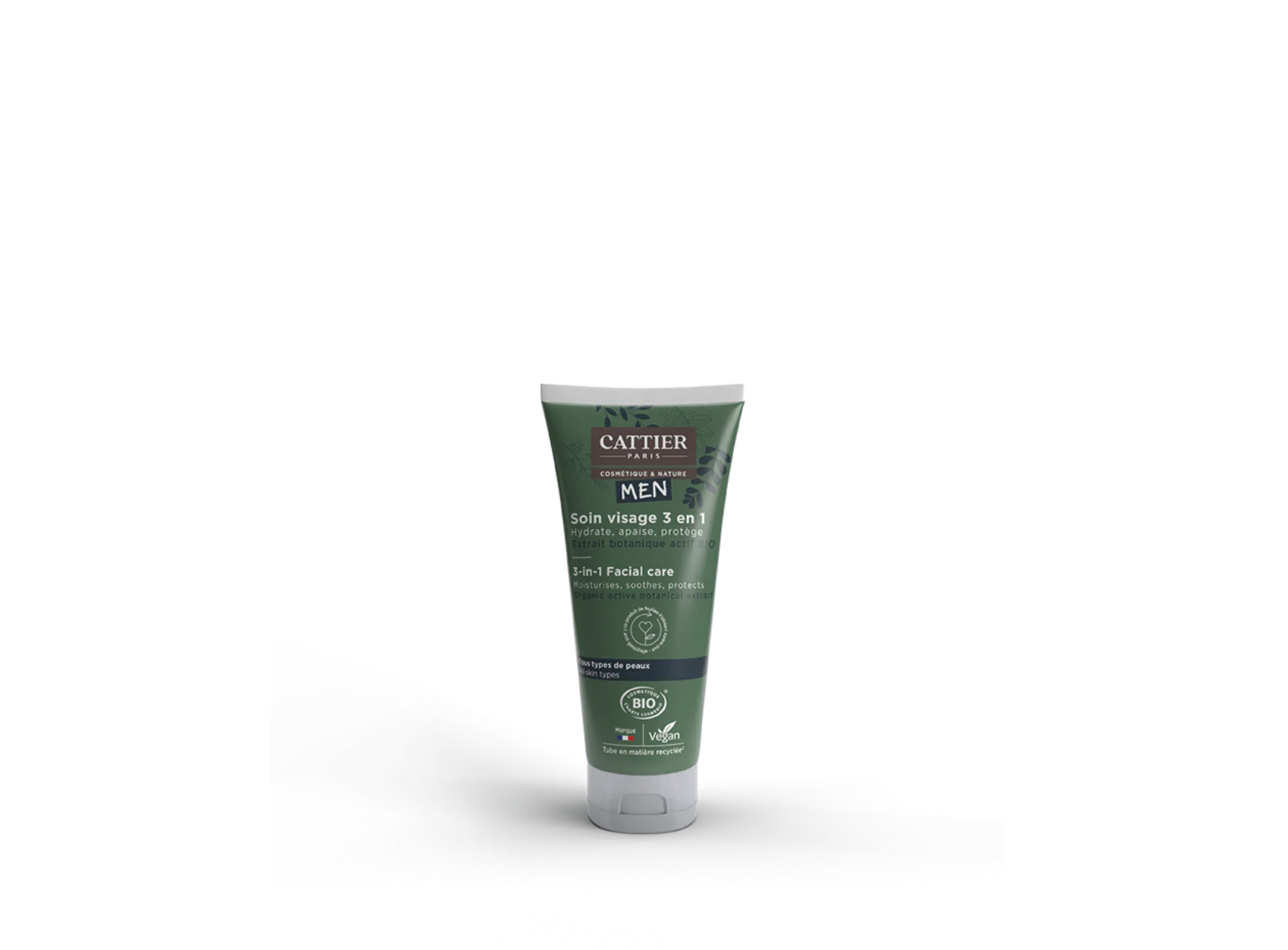 Visuel tube soin visage 3 en 1  homme Cattier