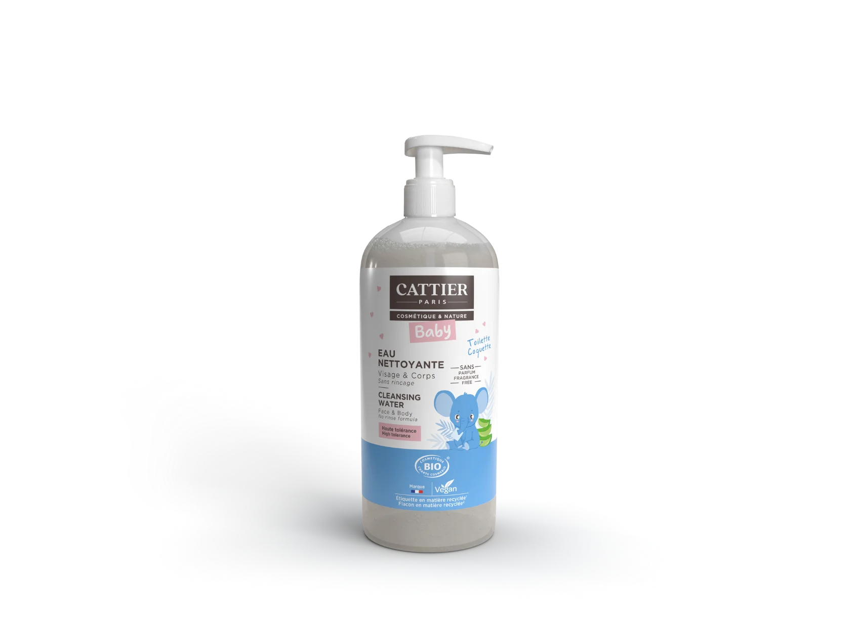 Visuel flacon eau nettoyante visage et corps bebe Cattier