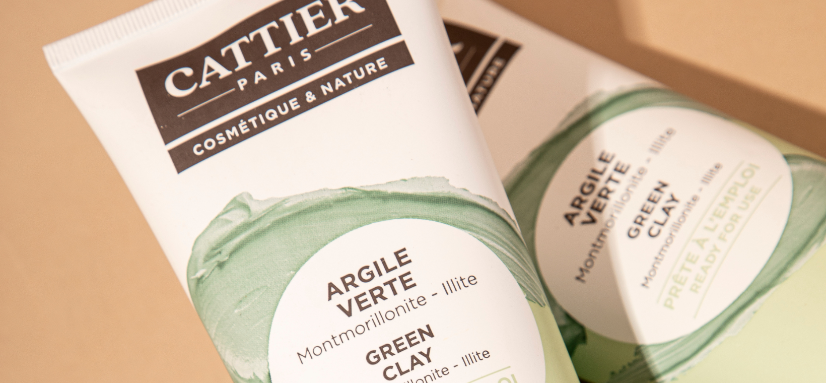 Visuel de 2 tubes d'argile verte Cattier prête à l'emploi