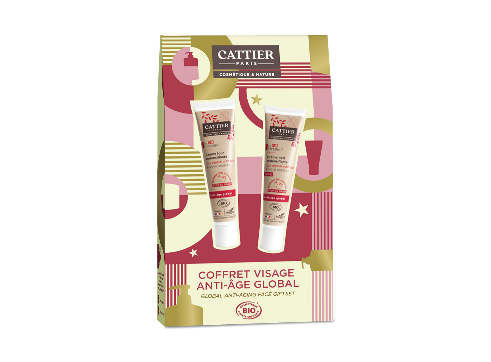 Coffret de soin visage anti-âge avec 2 soins : un de jour et un de nuit