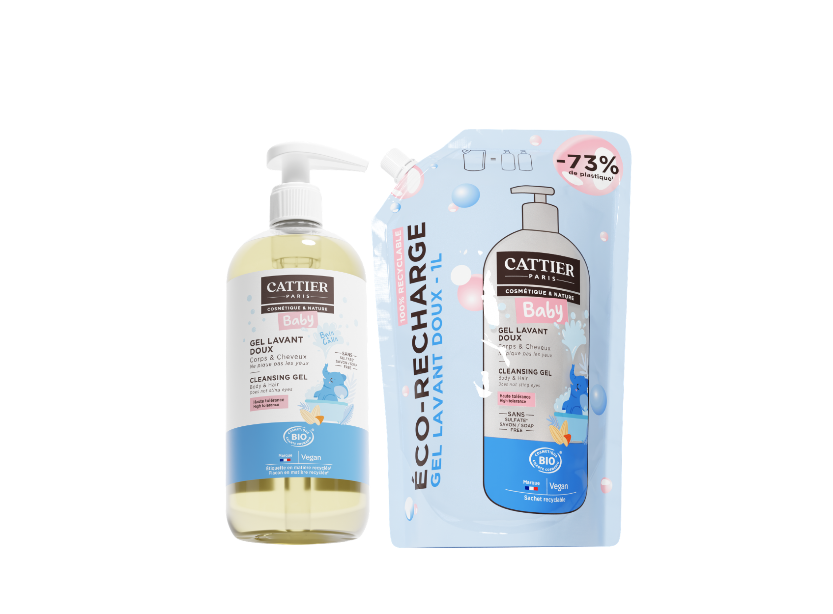 Duo Gel lavant doux bébé & Recharge