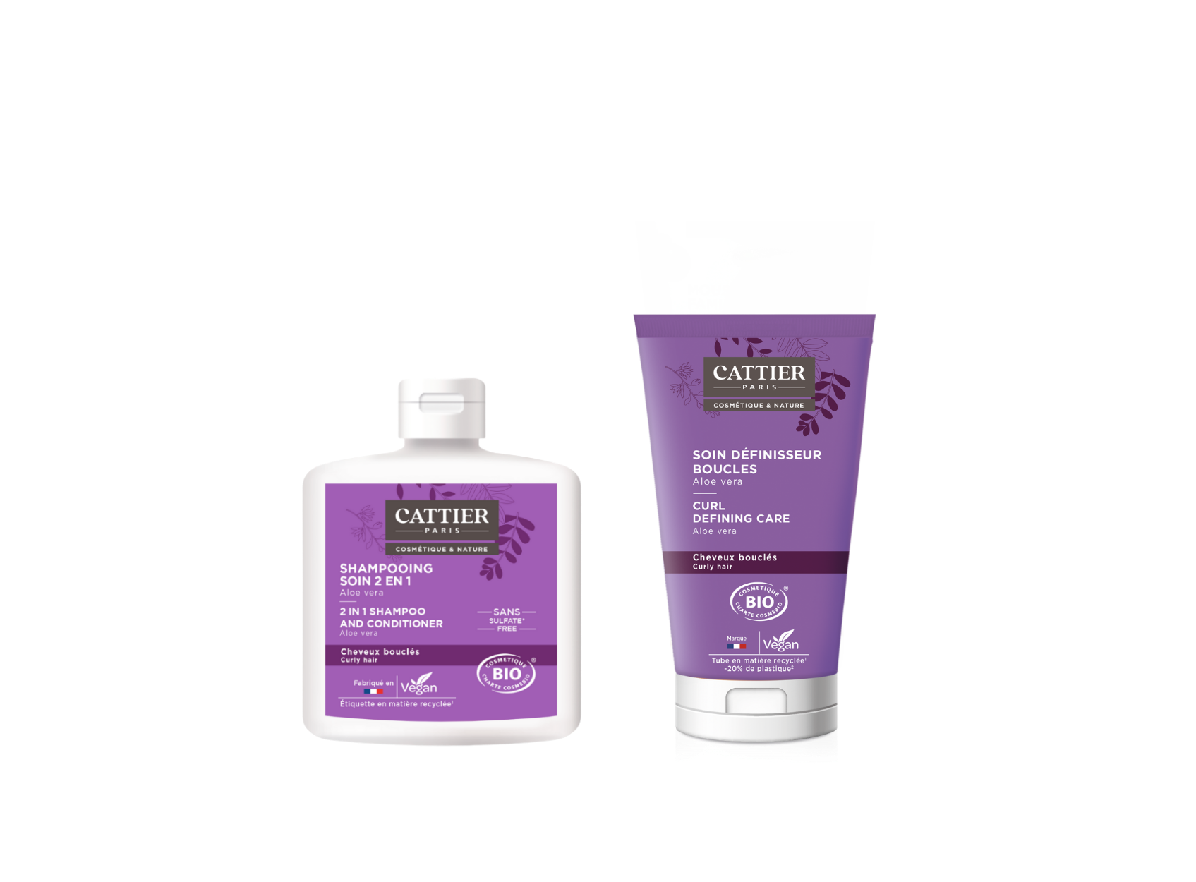 Routine cheveux bouclés avec shampoing et soin