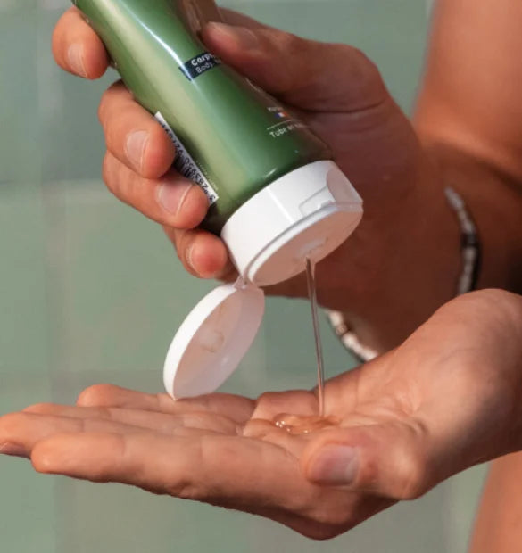 Visuel utilisation tube gel douche 3 en 1 homme Cattier